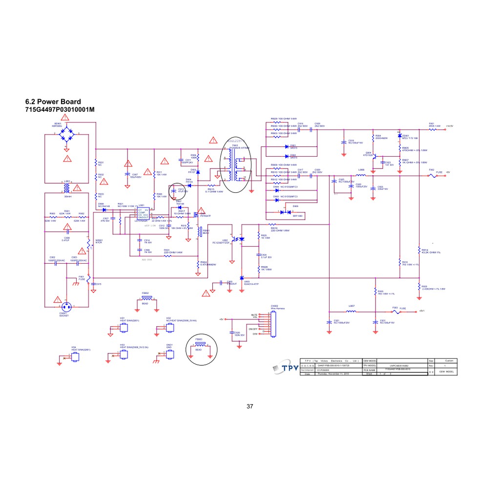 Hướng dẫn sửa chữa và sơ đồ màn AOC E2770SH