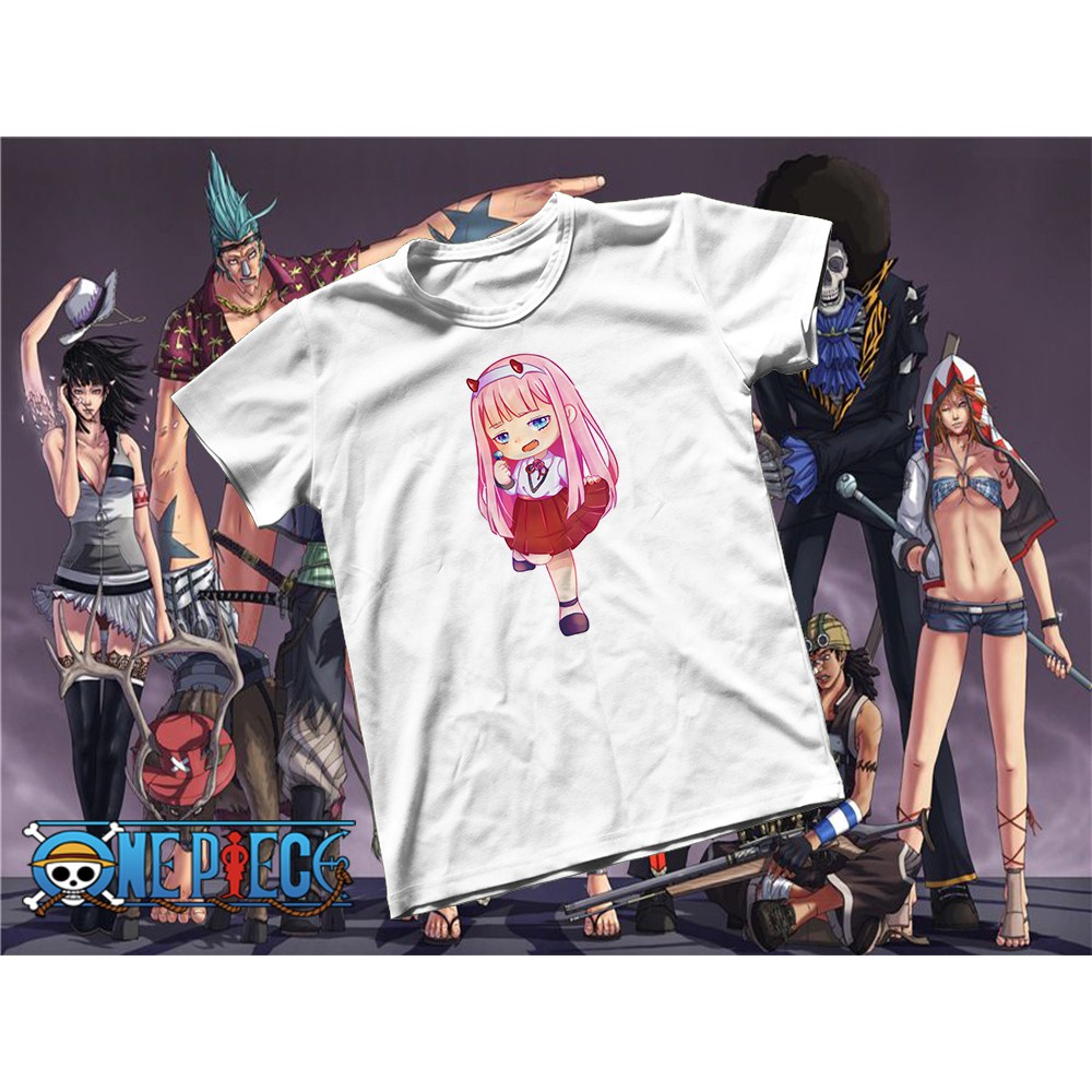 Áo thun Cotton Unisex - Nhân vật Zero Two - Chibi - Zero Two nữ sinh