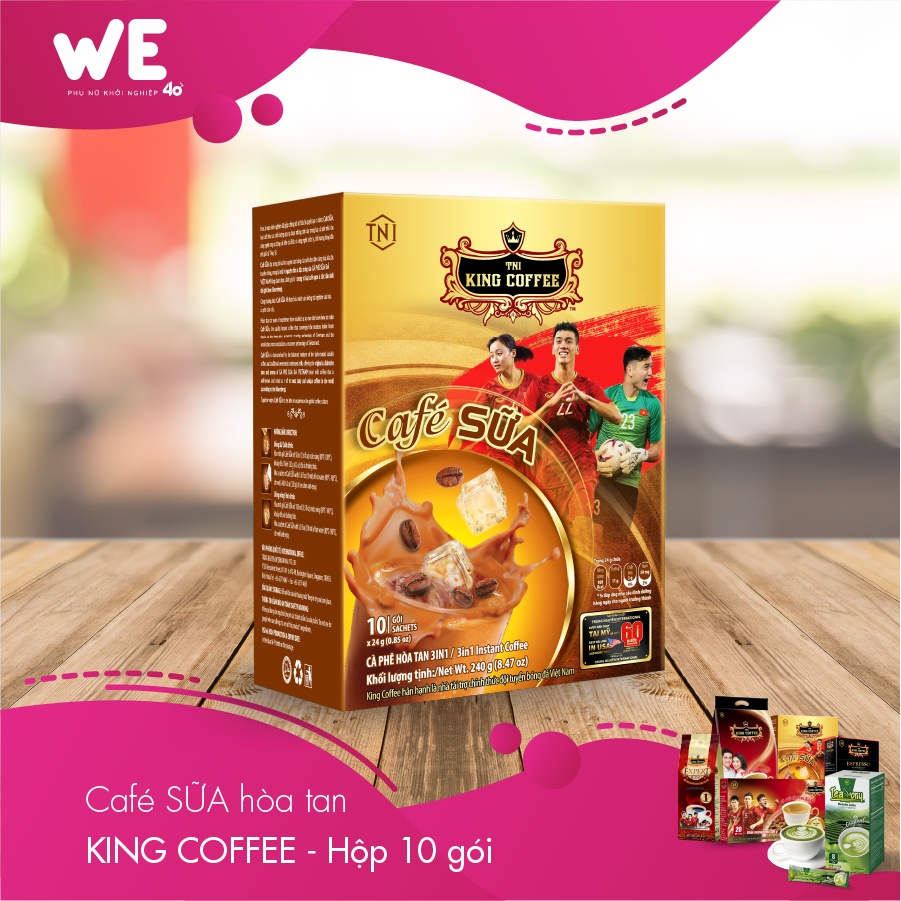 Cà phê sữa hòa tan King Coffee Cafe Sữa_Túi 50 gói_1.2kg | BigBuy360 - bigbuy360.vn