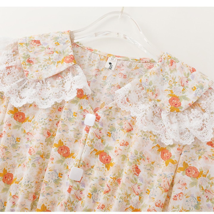 [SIZE S-2XL] Váy hoa nhí cổ sen dài tay + ngắn tay | BigBuy360 - bigbuy360.vn