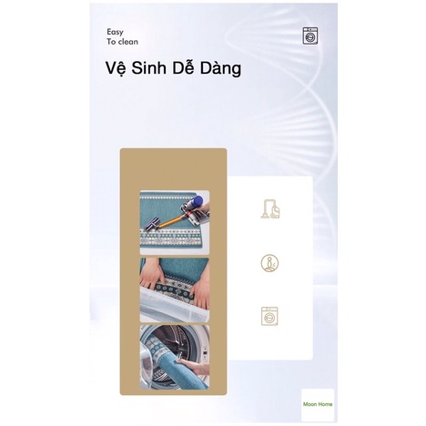 Thảm bếp trải sàn nhà bếp trang trí cao cấp len thêu hoạ tiết thấm hút chống trơn trượt kích thước dài MoonHome50x180cm