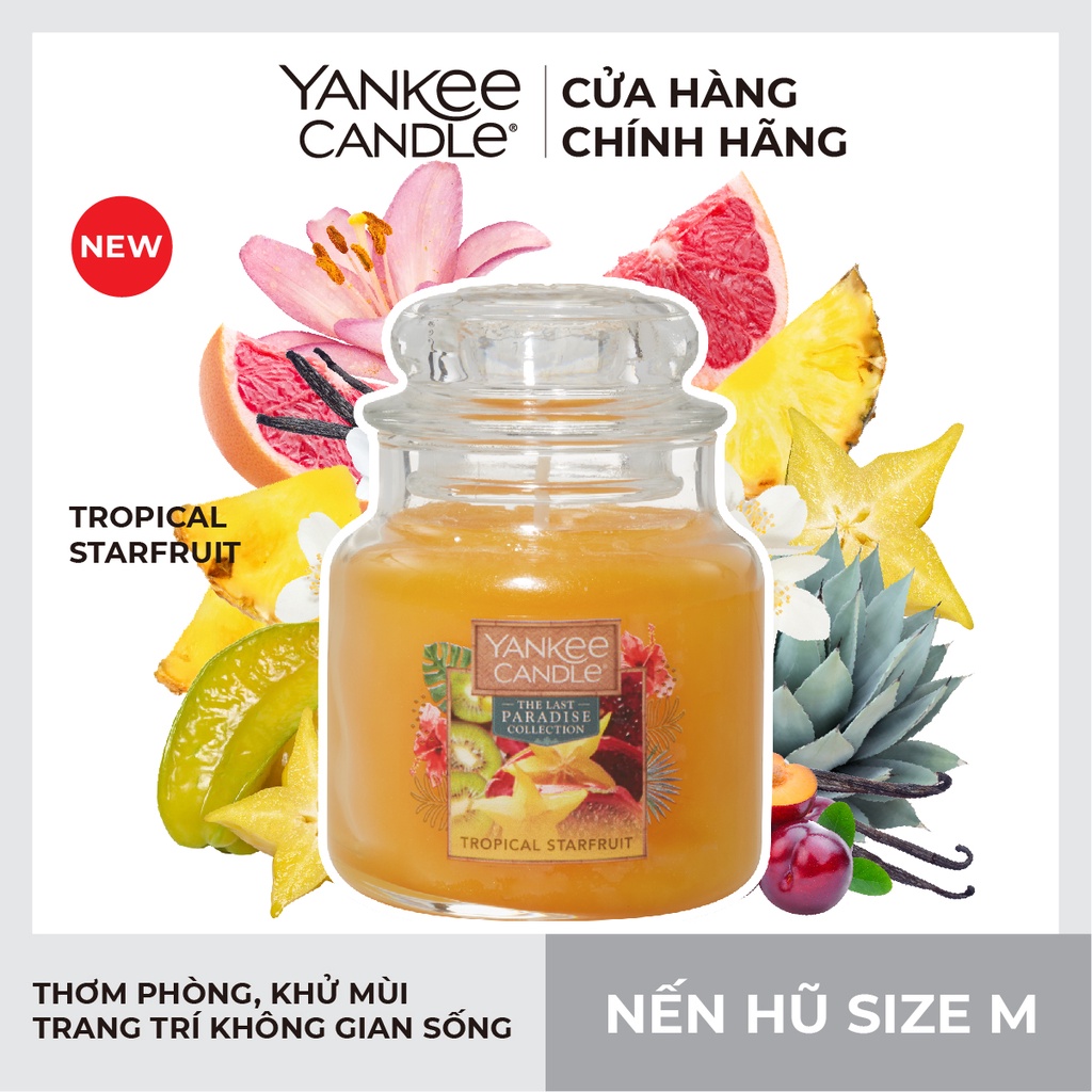 Nến hũ Yankee Candle size M - Tropical Starfruit (411g)