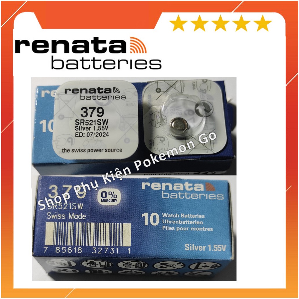 1 Viên Pin Đồng Hồ Renata Thụy Sĩ SR521SW / 379 Loại Tốt