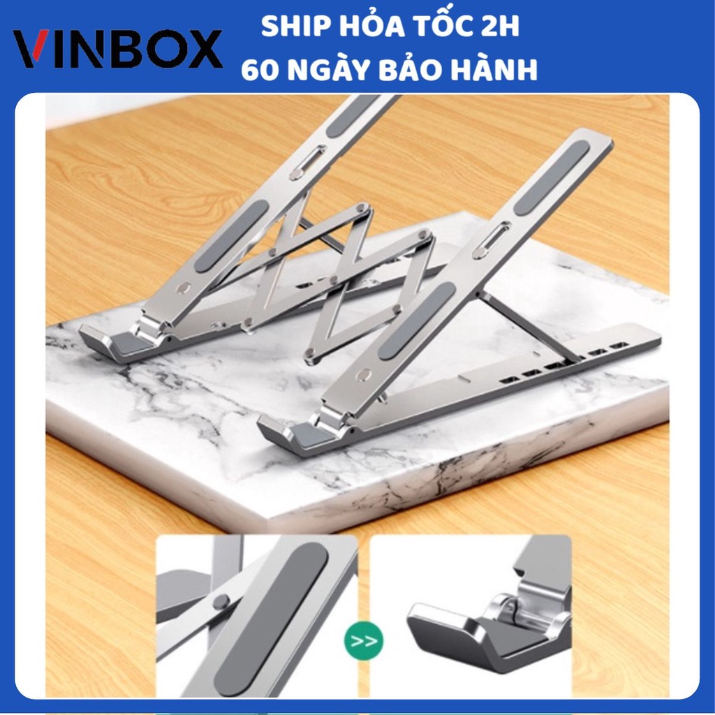 Giá Đỡ Macbook Tản Nhiệt Gấp Gọn Bằng Nhôm Cao Cấp Cho Laptop 14 inch, 15.6 inch Để Bàn Đa Năng VINBOX LS501