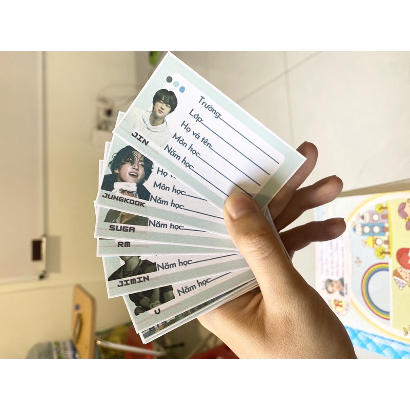 Combo Nhãn Vở BTS Siêu Cute Mlem Mlem Nhãn Vở Học Sinh Nhãn Vở BST Học Sinh Nhãn Vở Cho Bé