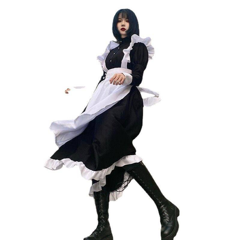 Bộ Đồ Hóa Trang Cô Hầu Gái Loli Màu Đen Phong Cách Lolita Nhật Bản Dễ Thương Cho Nam Và Nữ
