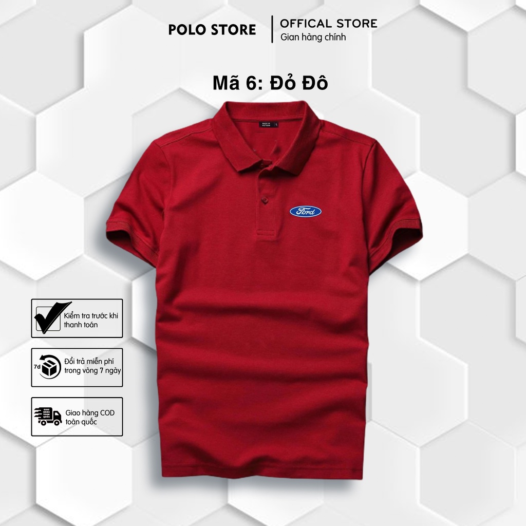 |LOGO THÊU| Áo thun Polo Ford Cao Cấp - Polo có cổ Logo Hãng Xe Ô tô nhiều màu Sang Trọng