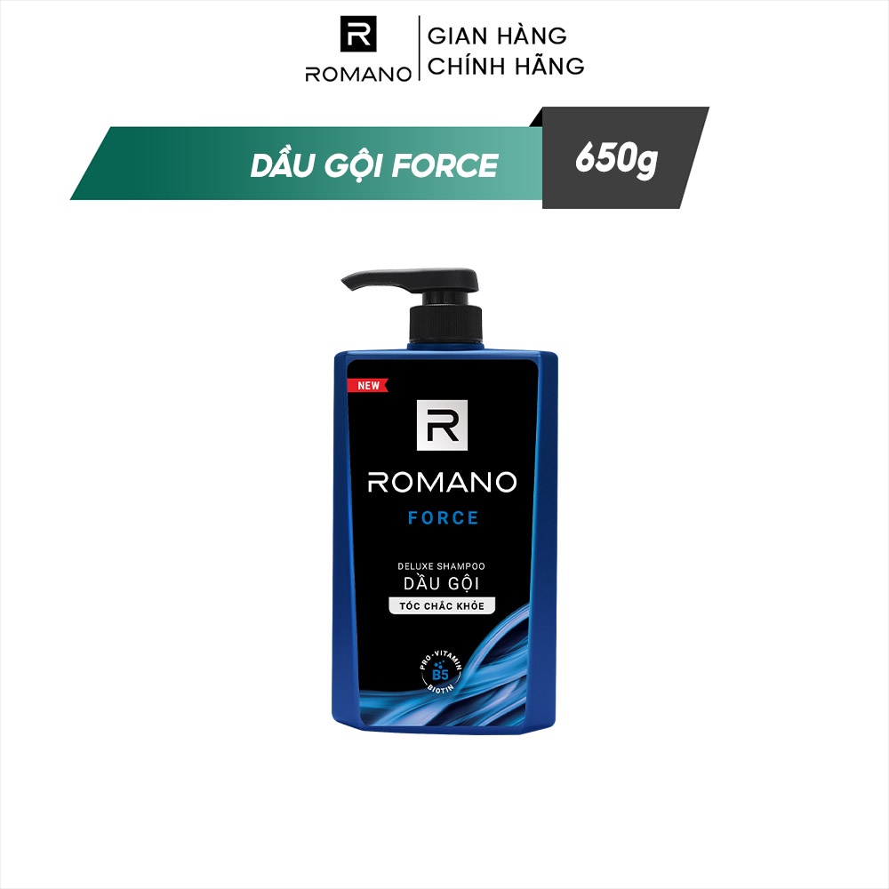 Dầu gội Romano hương nước hoa Classic/ Force/ Attitude/ Gentleman 650g/chai - 4 mùi hương có sẵn