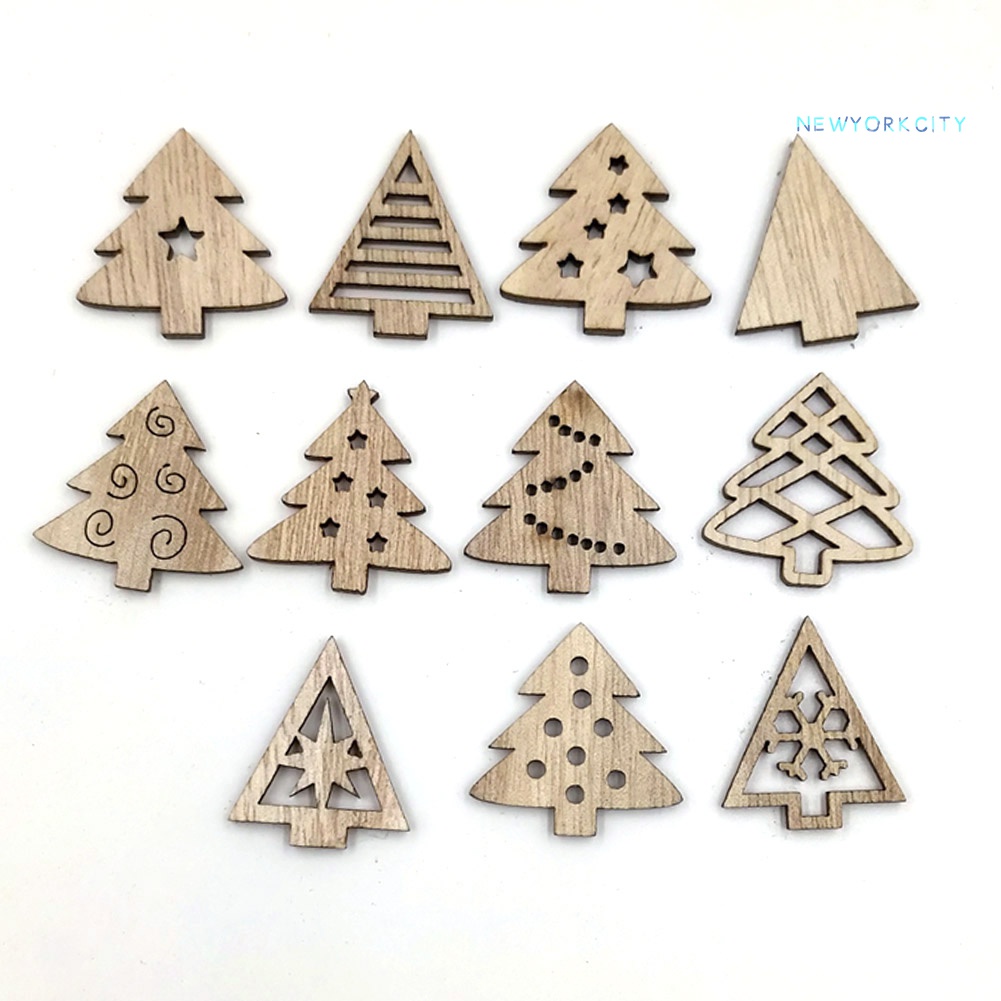 Set 50 Phụ Kiện Trang Trí Giáng Sinh Bằng Gỗ