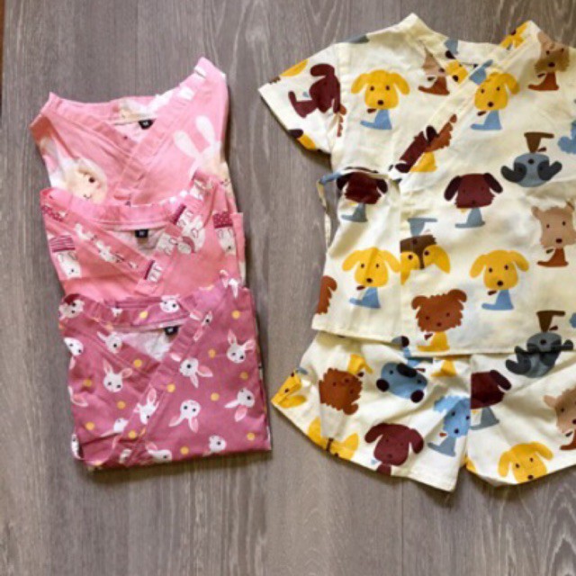 Combo 4 bộ 2 yukata 2 pizama cộc tay cho bé trai và bé gái