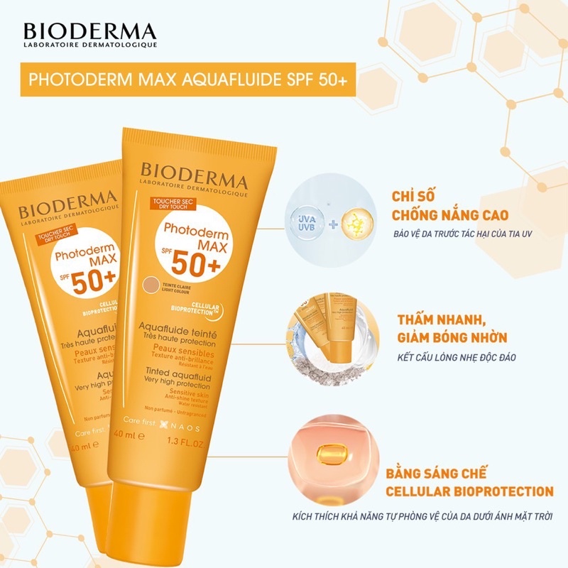 Kem chống nắng Bioderma Photoderm Max Aquafluide SPF 50+ 40ml