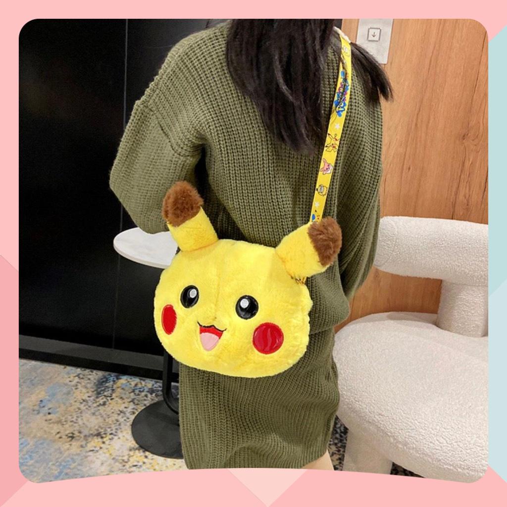 Túi Đeo Chéo Gấu Bông Hình Pikachu Dễ Thương - Túi Đeo Vai Nhồi Bông