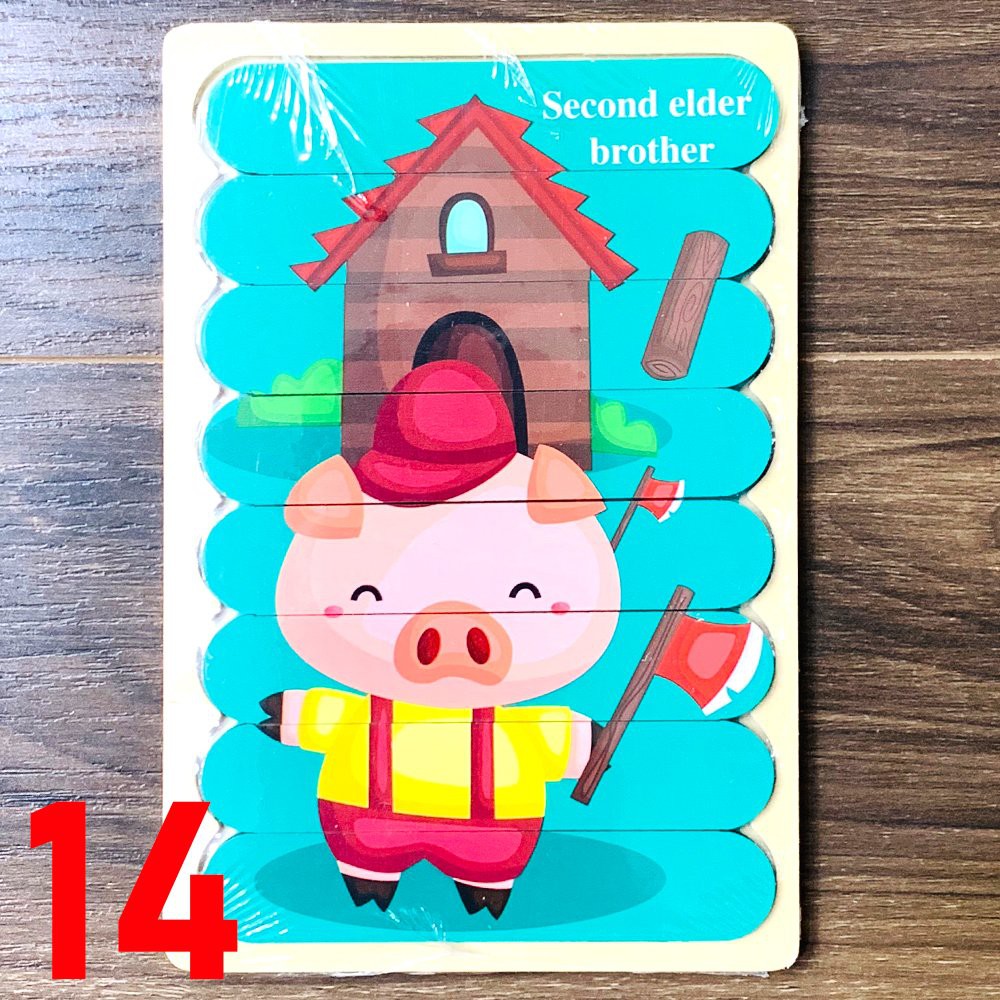 Bộ 8 Tranh Xếp Hình Bẳng Que Kem Gỗ An Toàn Cho Bé, Đồ Chơi Giáo Dục 2 Trong 1 Giúp Trẻ Phát Triển Trí Tuệ