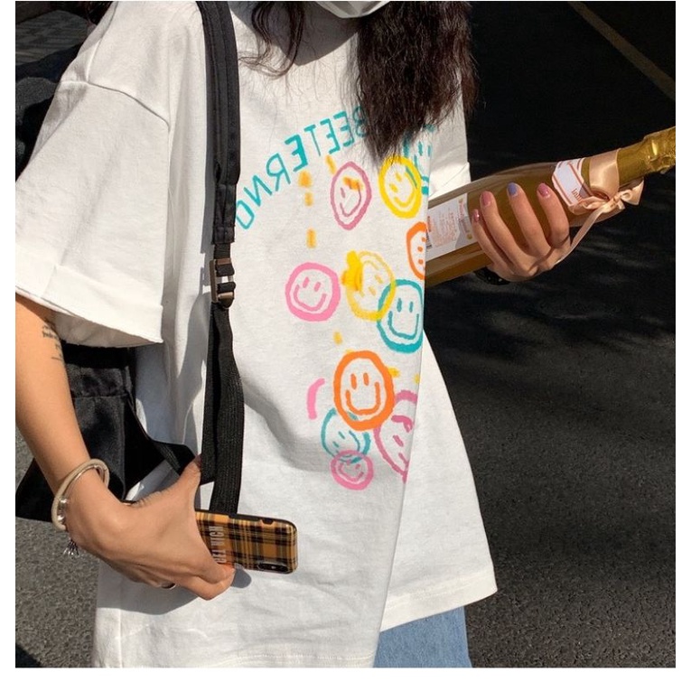 Áo thun tay lỡ unisex mặt cười Beeterno