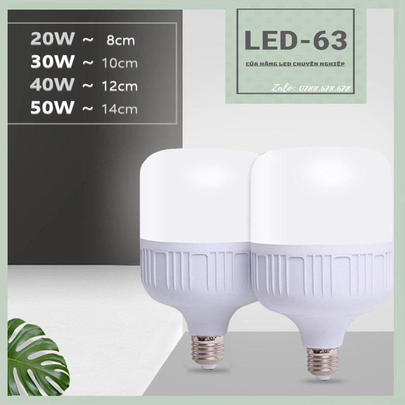 Bóng đèn LED trụ tròn đủ công suất 20W 30W 40W 50W - ánh sáng trắng bảo hành 12 tháng | BigBuy360 - bigbuy360.vn