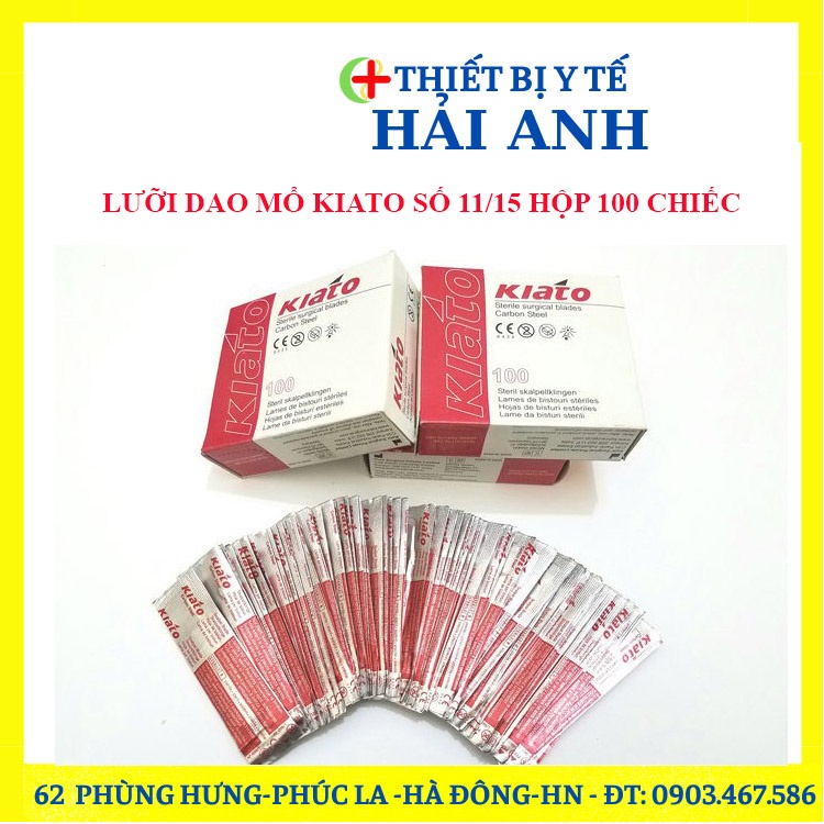 LƯỠI DAO MỔ KIATO SỐ 11/15 HỘP 100 CHIẾC