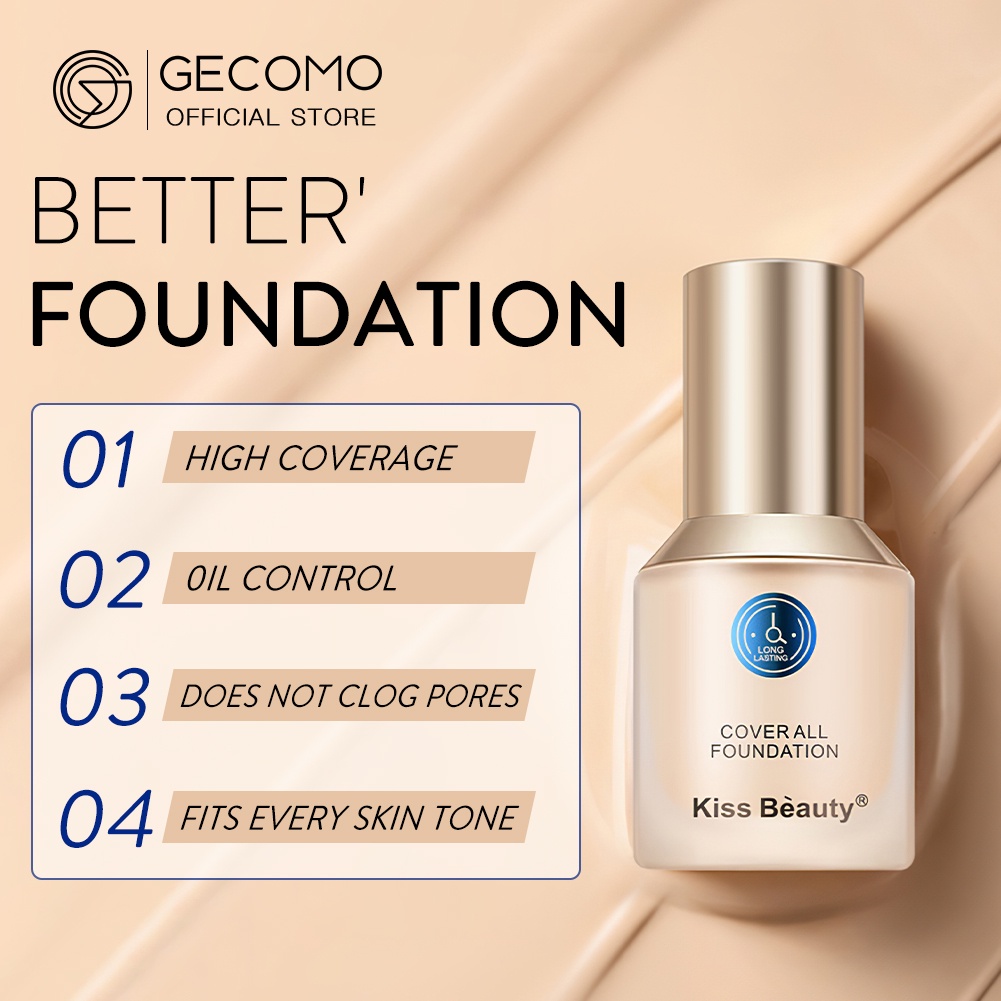 GECOMO Kem nền dạng lỏng không thấm nước lâu trôi mờ | BigBuy360 - bigbuy360.vn