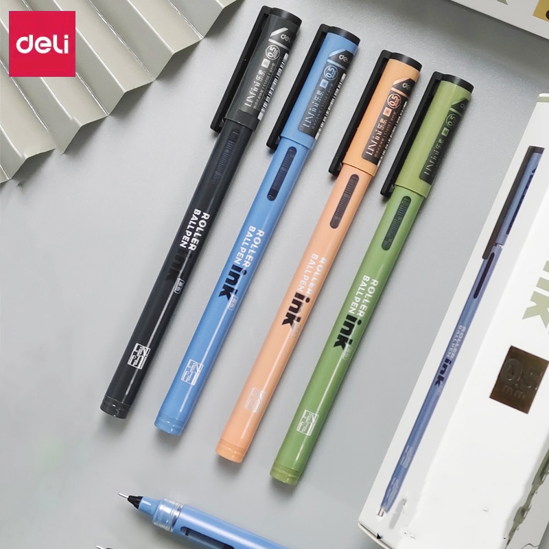 Bút Bi Mực Đen Ngòi 0.5mm Khô Nhanh Siêu Mịn Cho Học Sinh/Văn Phòng