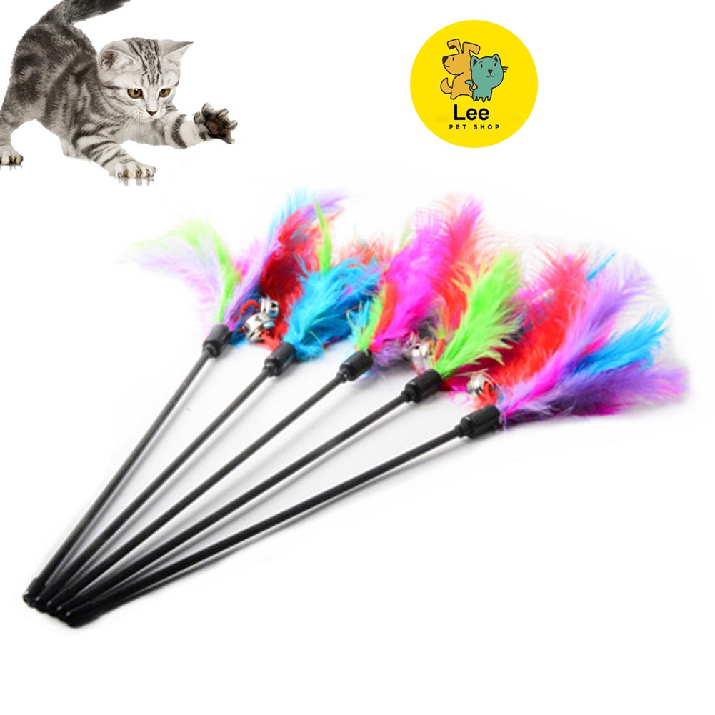 Đồ Chơi cho mèo - Cần câu bông lông gà
