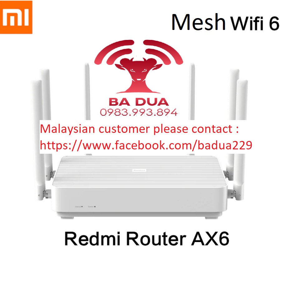 [Mã 157ELSALE hoàn 7% đơn 300K] Bộ Phát Wifi Mesh Wifi 6 Xiaomi Redmi AX6 AX3000