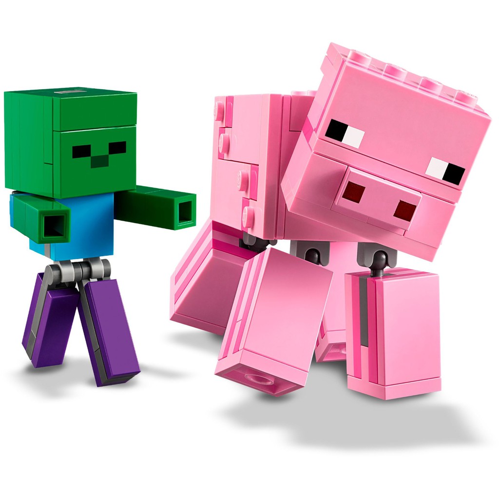 LEGO MINECRAFT CHÍNH HÃNG - HEO KHỔNG LỒ VÀ BABY ZOMBIE - MÃ SP 21157