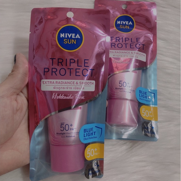 Kem Chống Nắng Nivea Triple Protect Extra Radiance &amp; Smooth SPF50+ PA+++ 40ml