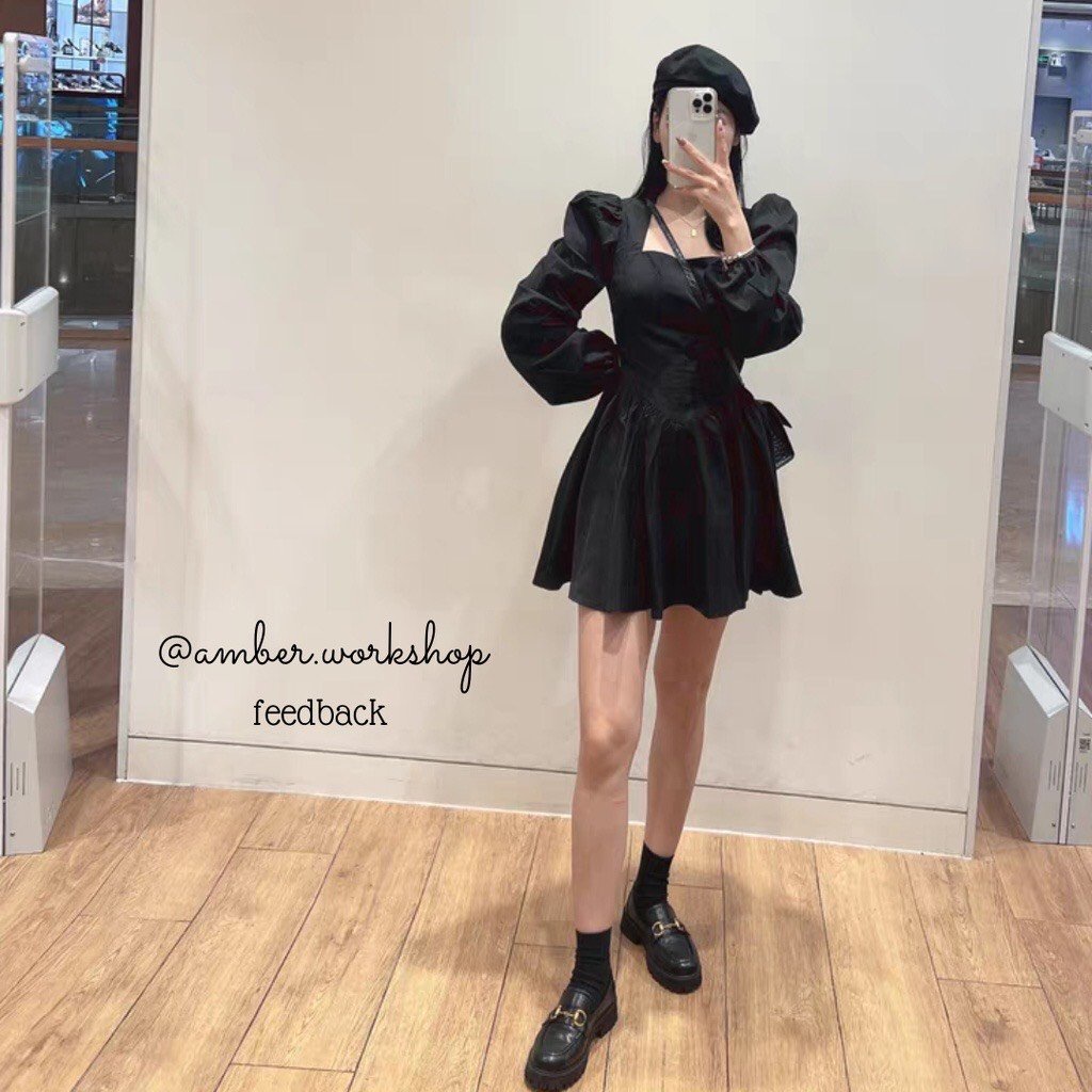 Váy Cổ Vuông Dáng Xoè Chữ A - Đầm Cổ Vuông Dáng Xoè Chữ A, Thiết Kế Tiểu Thư Mặc Tết Siêu Xinh, Chất Co Giãn | BigBuy360 - bigbuy360.vn