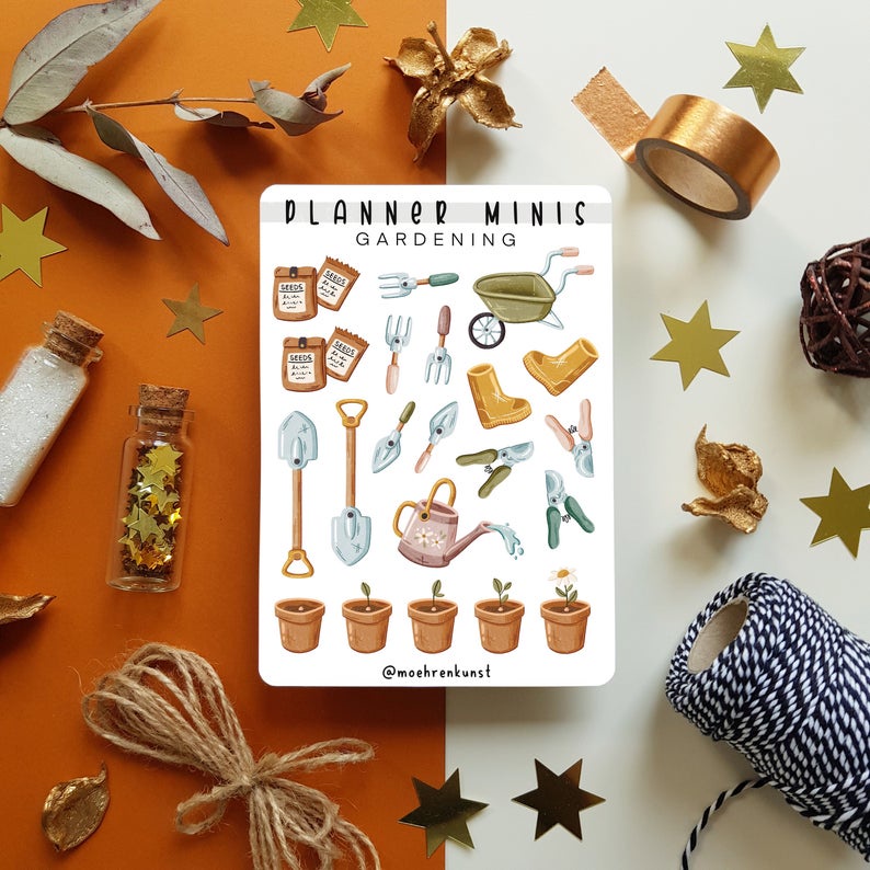 Sticker Trang Trí Sổ - Chủ Đề Nhật Ký - PM GARDENING - Sổ Đựng Card - Trang Trí LOMO - Trang Trí TOPLOADER