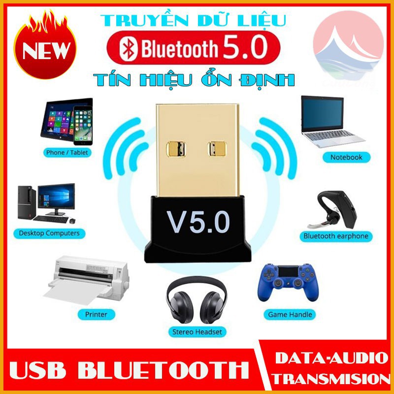 USB Bluetooth dongle 5.0 giúp Laptop PC thu phát sóng bluetooth