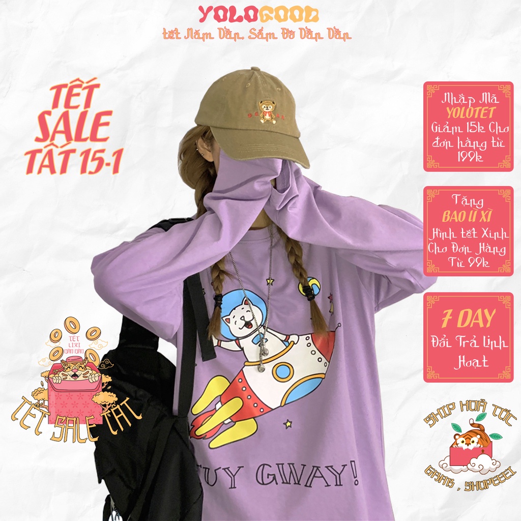 Áo thun dài tay  FUY GWAY  phông Unisex nam nữ tee oversize form rộng pull Ulzzang Streetwear thu đông vải mềm