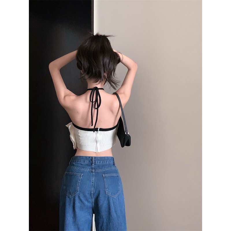 Áo Len Dệt Kim Hai Dây Dáng Ôm Phong Cách Hàn Quốc Thời Trang Mùa Hè Hàng Mới Dành Cho Bạn Nữ 2022