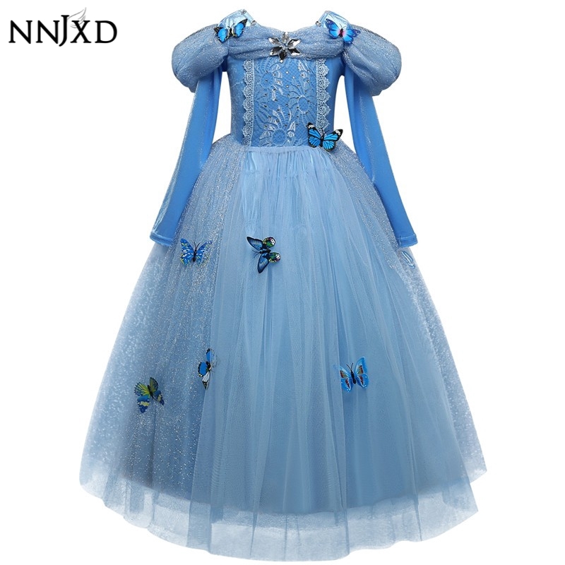 NNJXDĐầm Hóa Trang Nnjxd Tay Dài Kiểu Công Chúa Cinderella Đáng Yêu Cho Bé Gái Thích Hợp Mặc Dự Tiệc