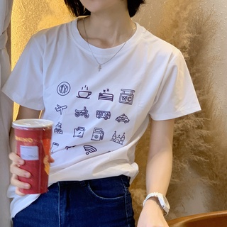 Áo Thun Icon Du Lịch - Trắng Đen