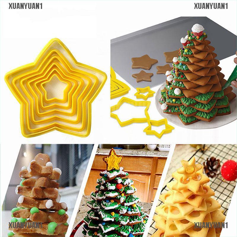 Set 1 / 6 Khuôn Cắt Bánh Quy Hình Cây Thông / Ngôi Sao
