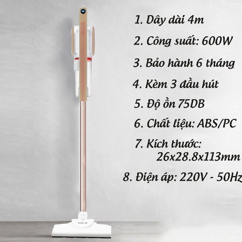 Máy Hút Bụi Gia Đình Cầm Tay Cát Á Thế Hệ Mới 3 Trong 1 Công Suất Lớn 600W - Bảo Hành 6 Tháng