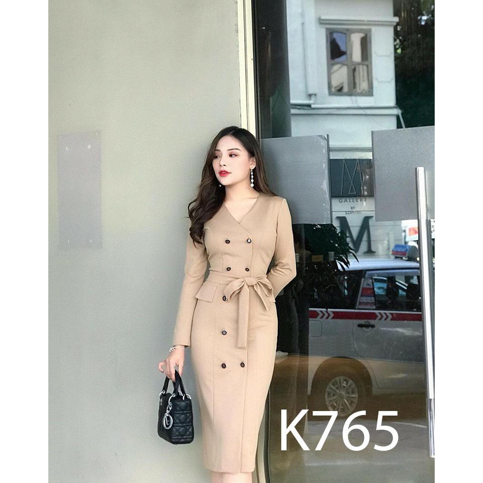 ĐẦM  BODY EO NƠ THIẾT KẾ K765 - Elise House (Hàng may thiết kế ,ảnh thật shop tự chụp)