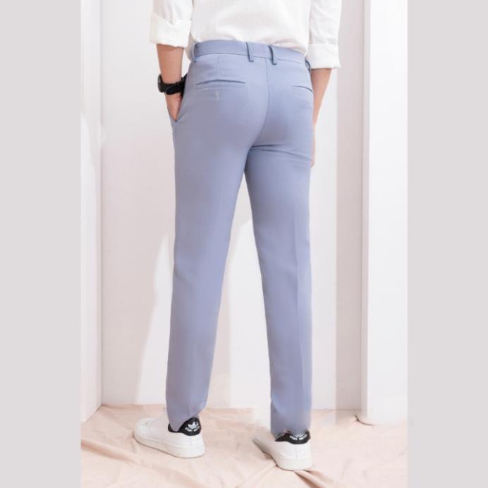 Quần Tây Nam Form Đứng Màu Ghi Sáng Vải Mỏng nhẹ Dáng Ôm Body Hàn Quốc Trendyman