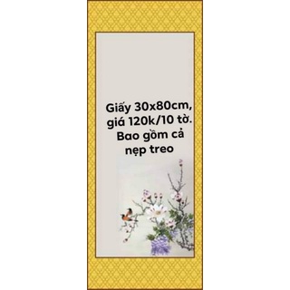 Combo 10 Giấy viết thư pháp 30x85cm cả nẹp treo