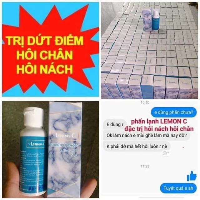 Phấn Lạnh Lemon C ♥đặc trị dứt điểm hôi nách, hôi chân.