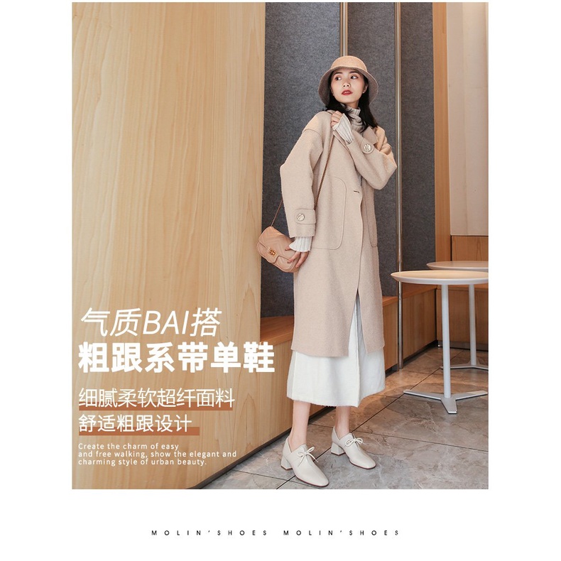 Giày Mary Jane cao gót da phong cách Hàn Quốc xinh xắn thời trang dành cho nữ