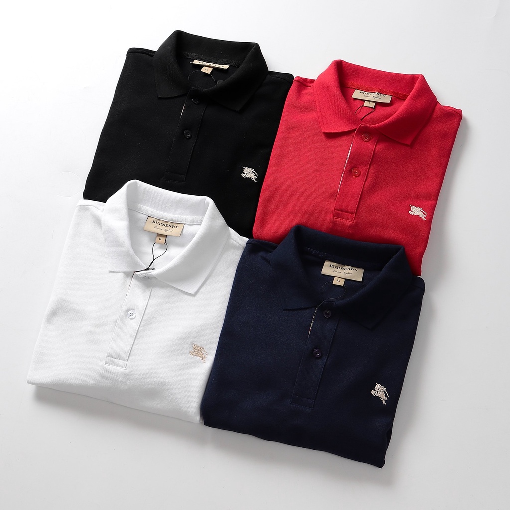 ÁO THUN POLO NGẮN TAY CỔ TRỤ BURBERRY NGỰA REGULAR FIT VẢi COTTON GAI CO GIÃN BBR1