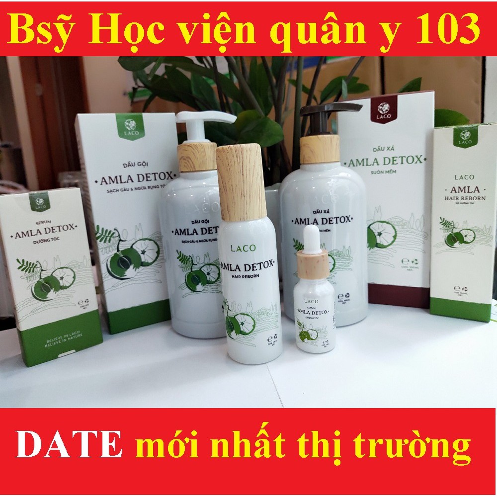 [SALE] Bộ dầu Gội đầu + Xả Laco Organic Amla detox kèm xịt dưỡng tóc serum ngăn rụng tóc và kích thích mọc tóc siêu HOT