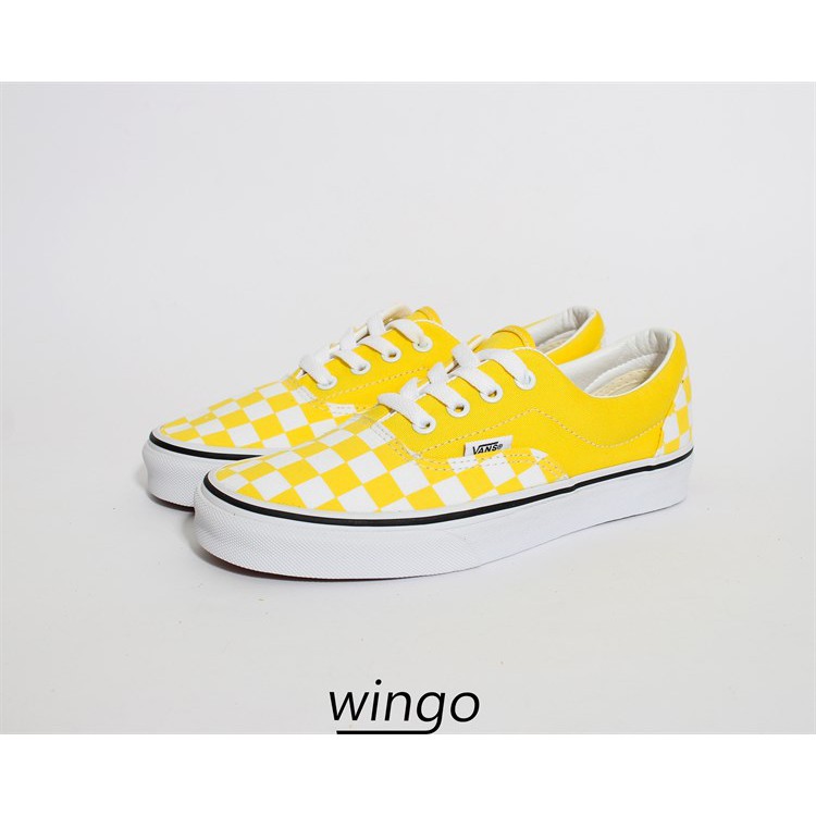(Giày Chính Hãng) Vans Era Checker Vibrant Yellow/True White