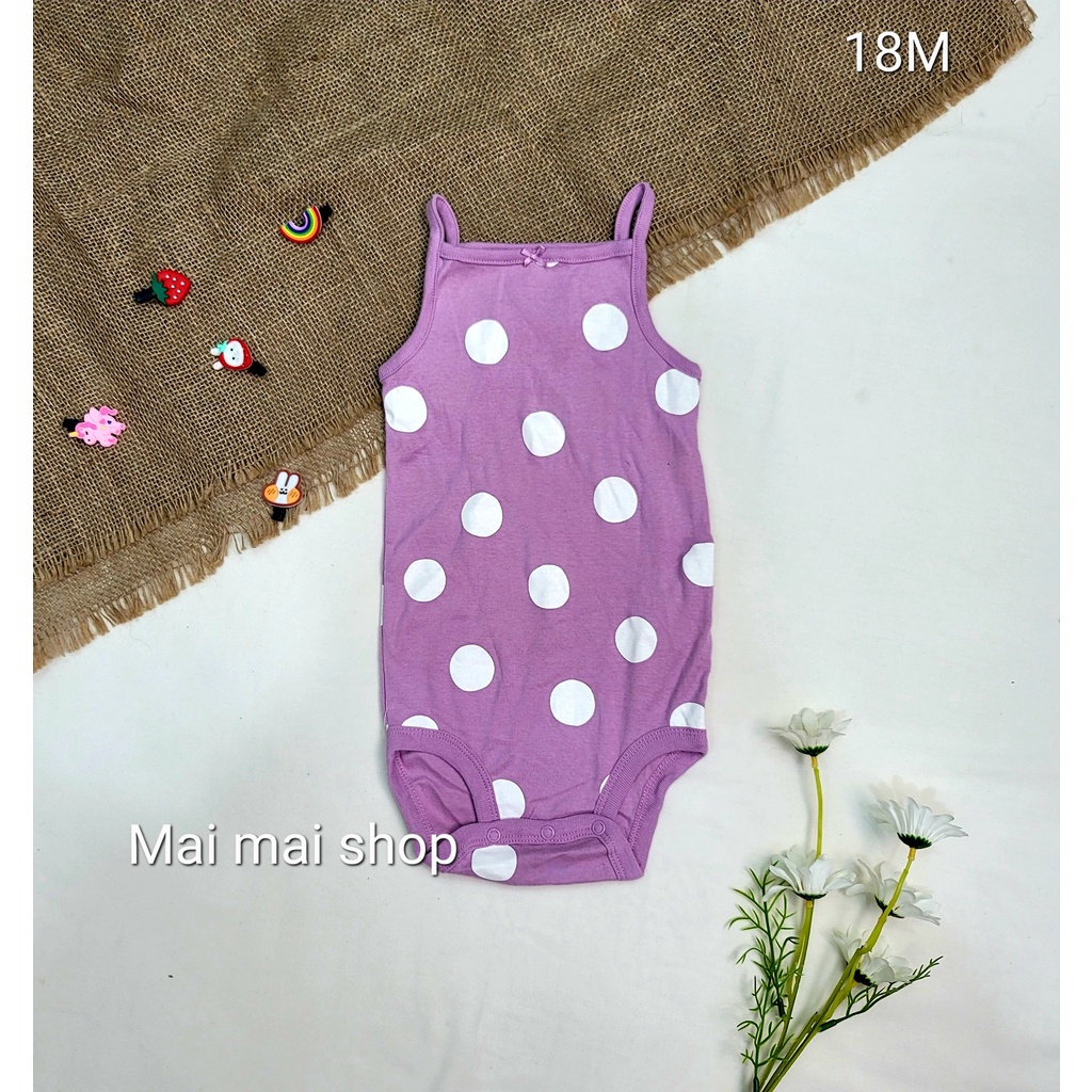 (Chọn màu-sz 6-9M) Body chíp 2 DÂY, BA LỖ, CÁNH TIÊN xuất dư cho bé gái- Bodysuit, bộ đồ liền thân, áo liền quần