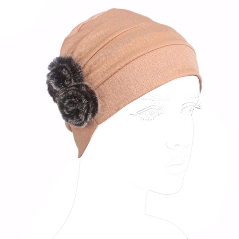 Mũ Trùm Đầu Chemo Bằng Vải Lông Màu Trơn Giữ Ấm Cho Nữ