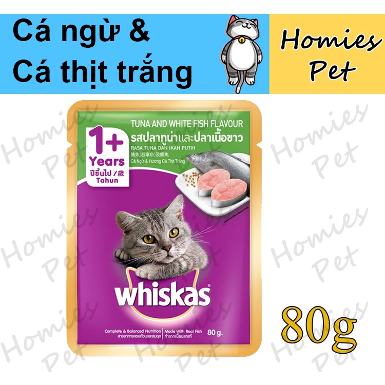 Pate whiskas gói 80g, thức ăn cho mèo - Homies Pet