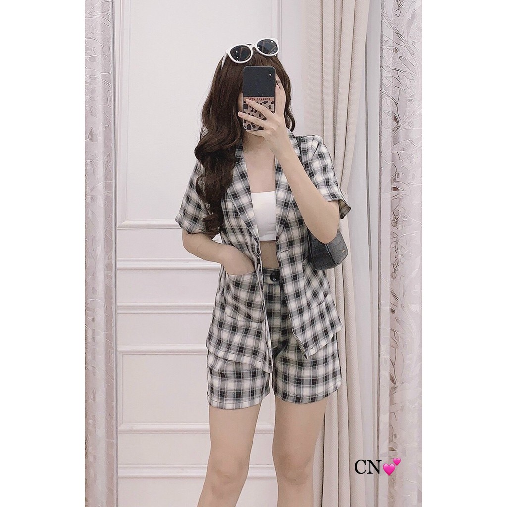 Set Vest Kẻ Caro Cao Cấp | BigBuy360 - bigbuy360.vn