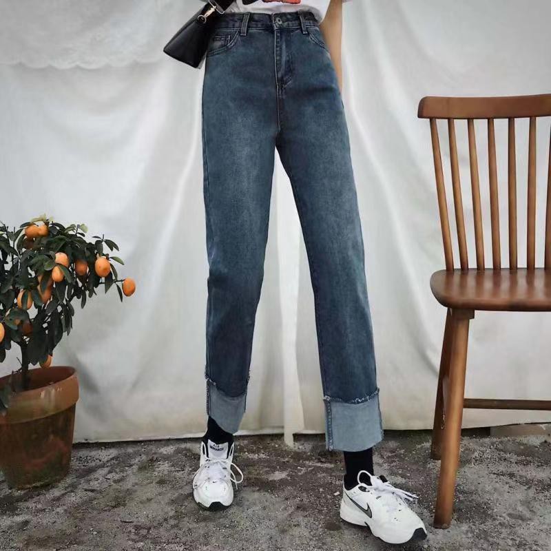 [ORDER] - Quần baggy jean form ống vừa lưng cao xắn lai 🤤😍