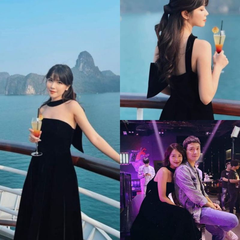 váy nhung tuệ nhi 11 tháng 5 ngày cúp ngực MS85