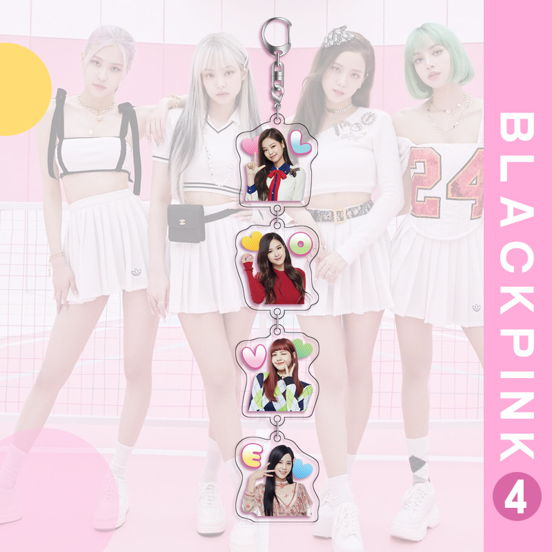 BLACKPINK KPOP Korea Style Móc khóa thời trang Jennie Jisoo Lisa Rose Keychain